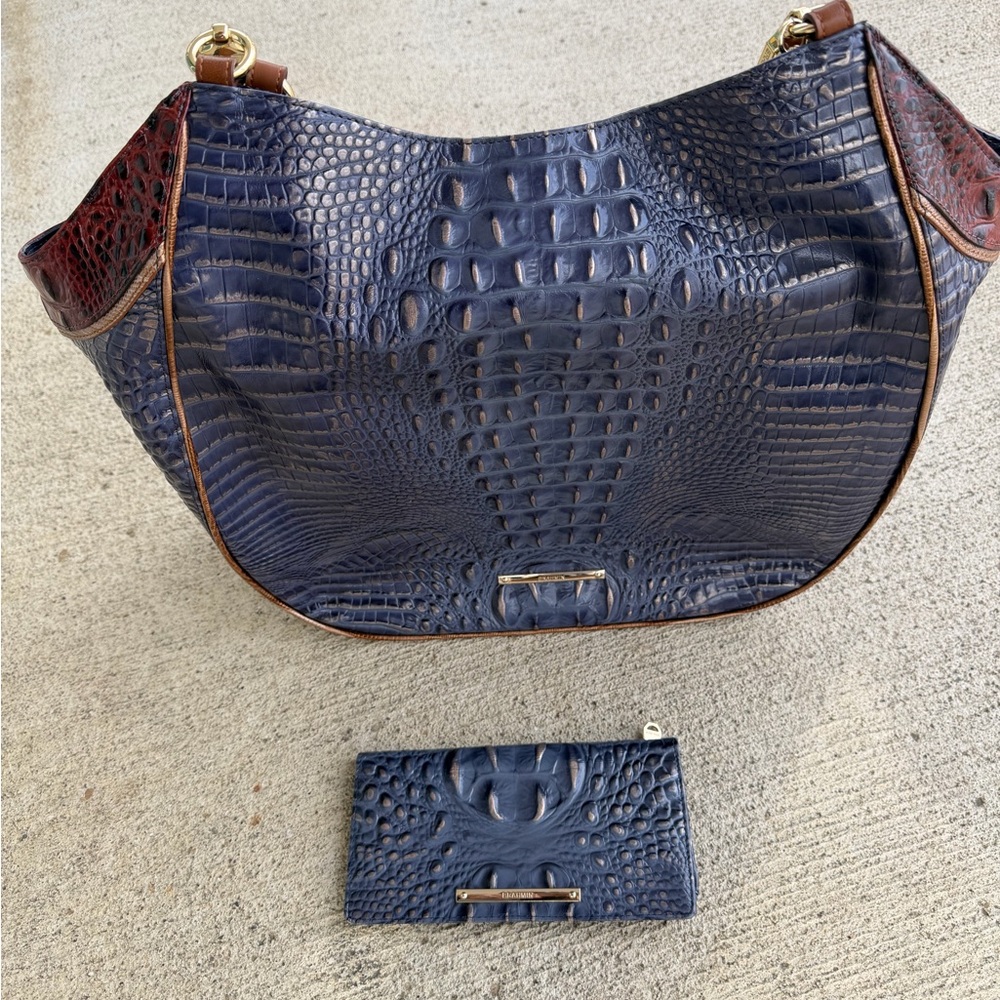 Brahmin Set Of 2 Marianna Andesite Shoulder bag Melbourne Leather & Wallet